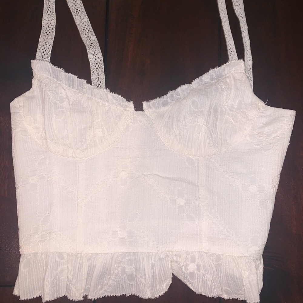 white lace top from zara